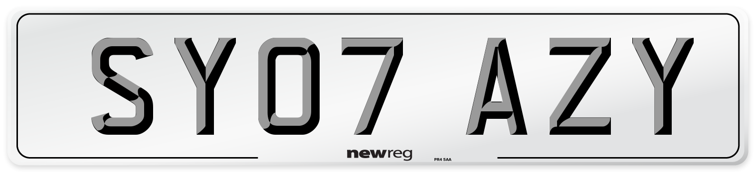 SY07 AZY Number Plate from New Reg